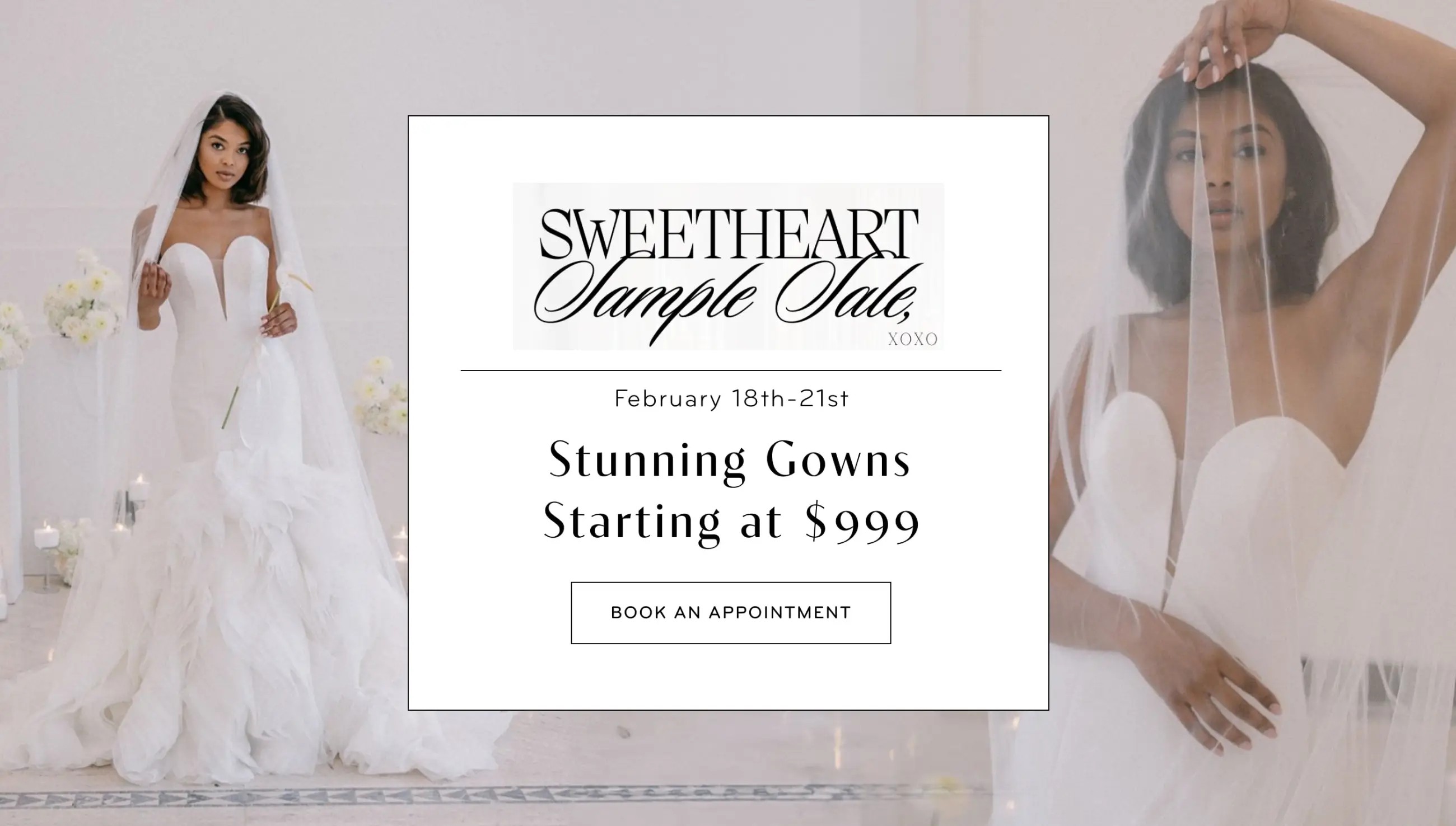 SWEETHEART Sample Sale event desktop banner