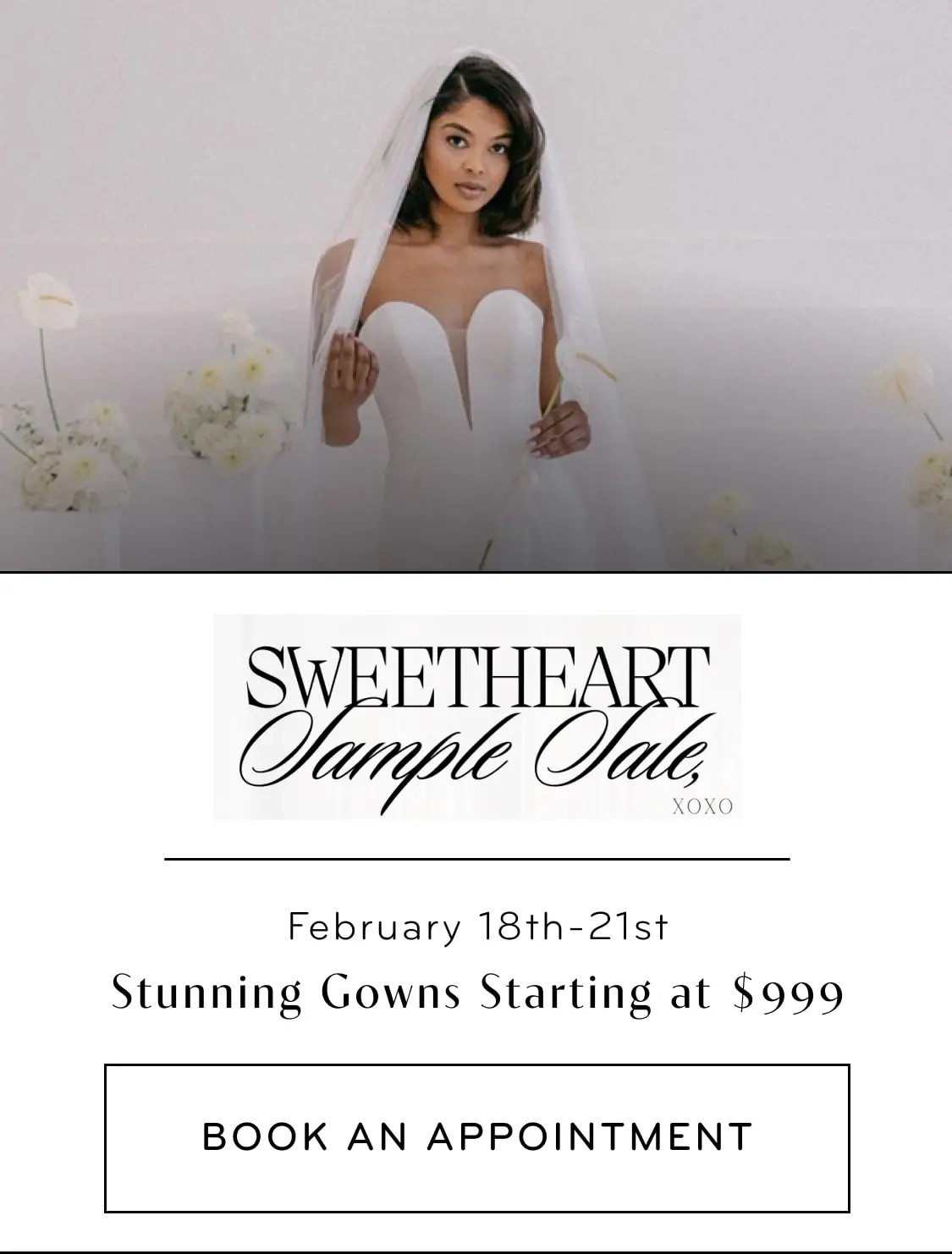 SWEETHEART Sample Sale event mobile banner